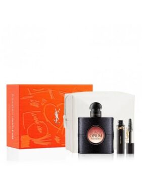 YVES SAINT LAURENT BLACK OPIUM 2 PIECE GIFT SET: EAU DE PARFUM 50ML - MASCARA 2ML - POUCH